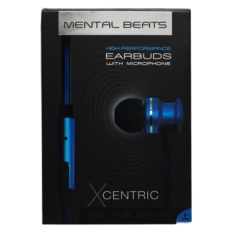 Mental Beats High Performance Blue Earbuds