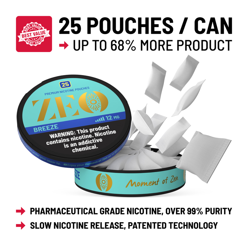 ZEO Breeze Nicotine Pouches 25ct 12mg