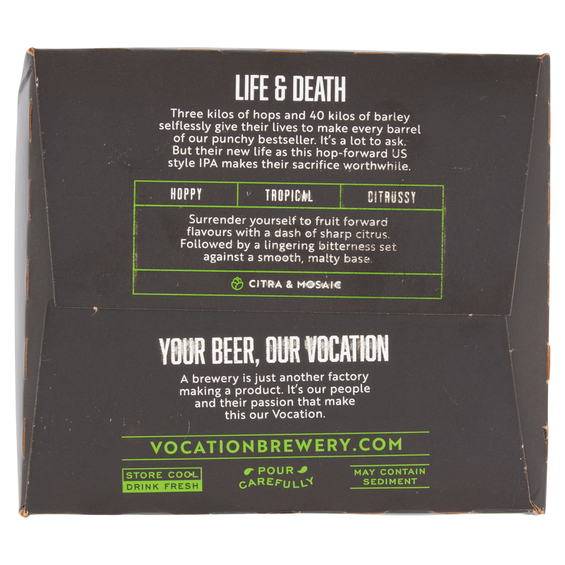 Vocation Life & Death IPA, 4 x 330ml