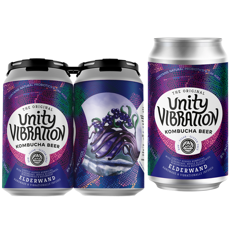 Unity Vibration Elderwand Kombucha Beer 4pk 12oz Can