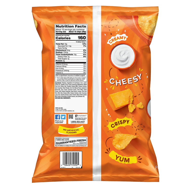 Lay's Cheddar & Sour Cream Potato Chips Party Size 12.5oz