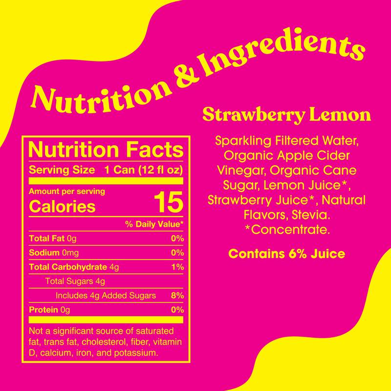 Poppi Prebiotic Soda Strawberry Lemon 12oz Can