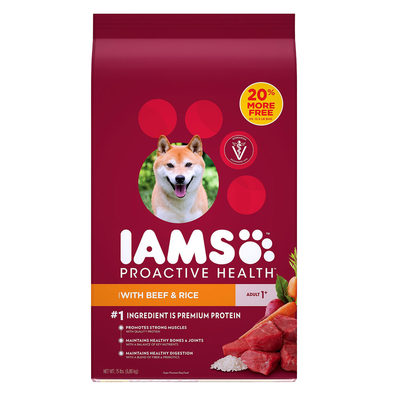 IAMS ProActive Health Beef and Rice Dog Food 15lb