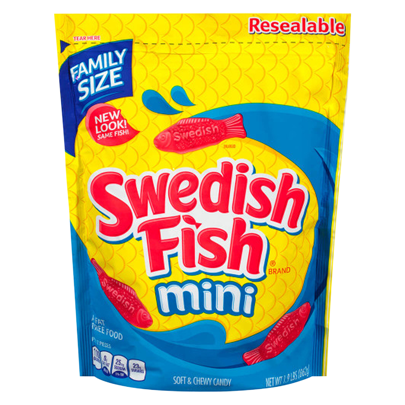 Swedish Fish Red Soft & Chewy Candy 1.8lb Snacks fast delivery by App