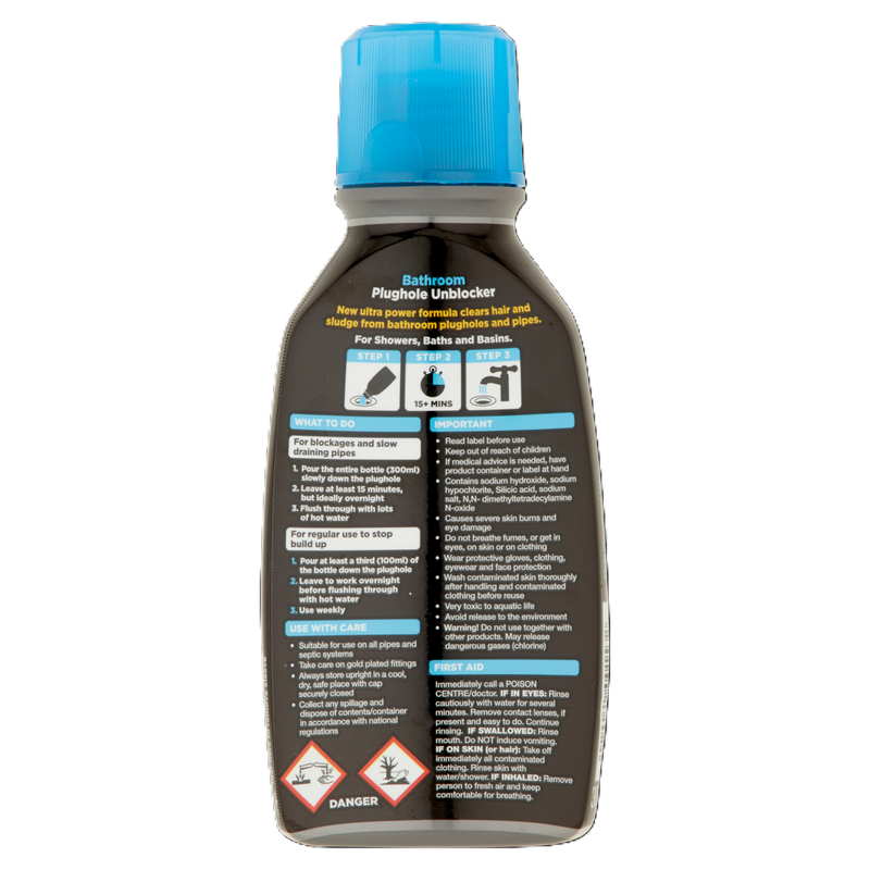 Buster Bathroom Plughole Unblocker, 300ml Home & Office fast delivery