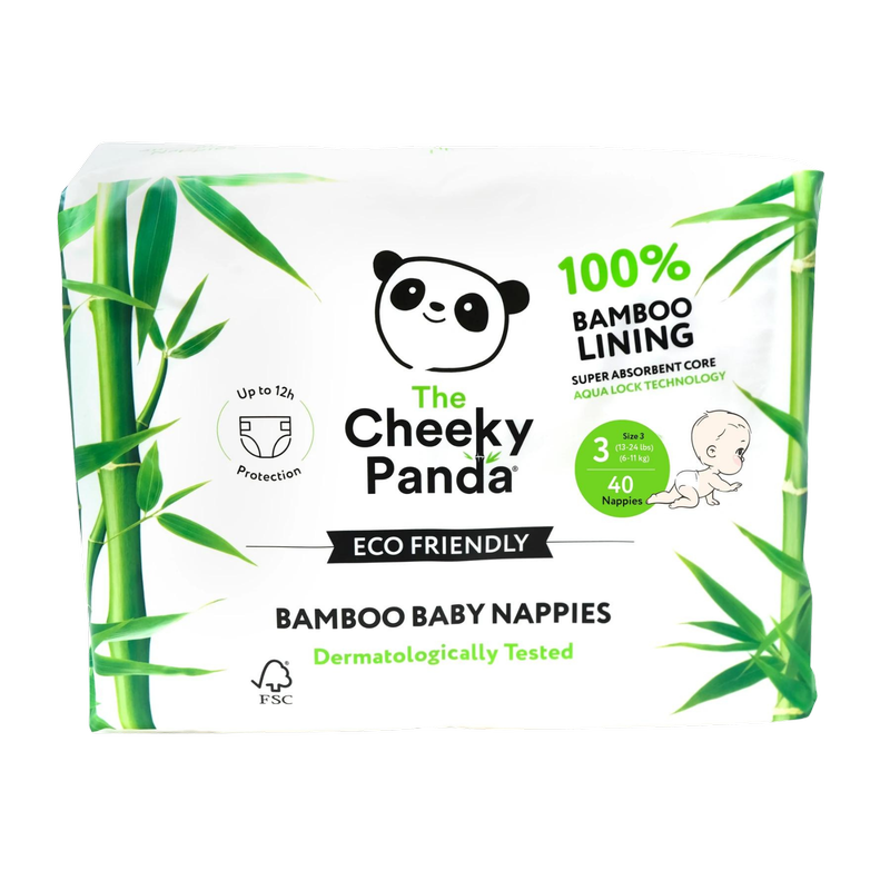Cheeky Panda Bamboo Nappies Size 3 (6-11Kg) V2, 40pcs