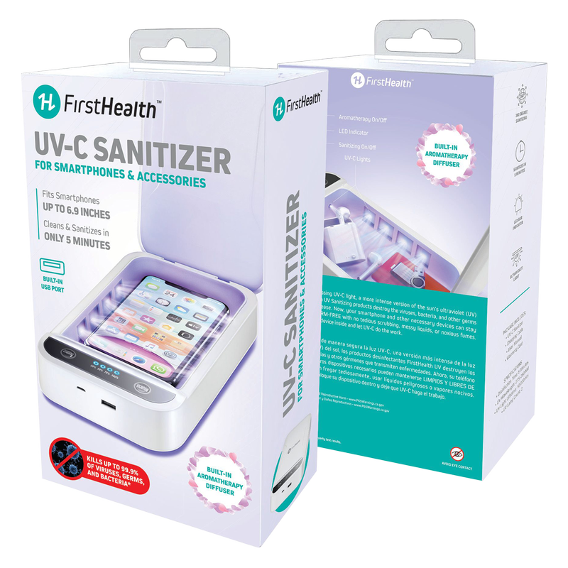 First Health UV-C Sanitizing Box with USB Port & LED Indicator White