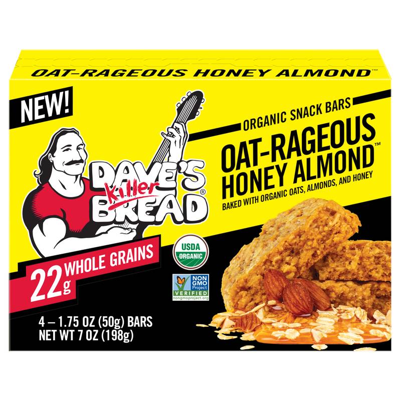 Dave's Killer Bread Oat-Rageous Honey Almond Organic Snack Bars 4ct 