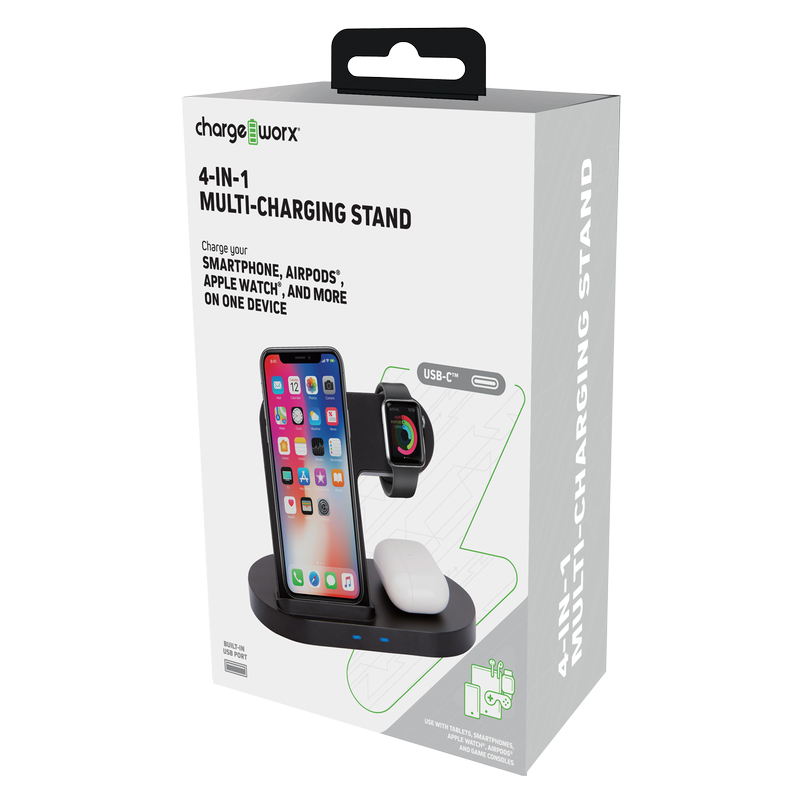 Chargeworx 4-in-1 Multi-Charging Stand Black