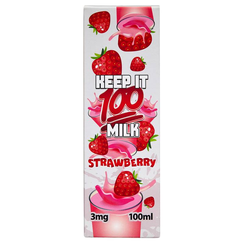 Keep It 100 Strawberry Milk 3 mg E-Liquid 100 ml Bottle