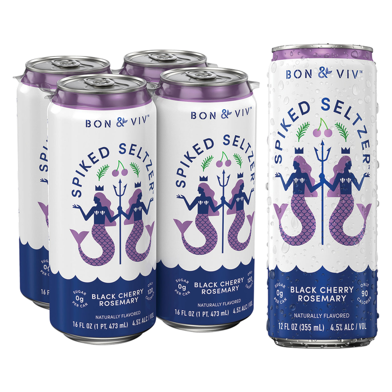 Bon & Viv Spiked Seltzer Black Cherry Rosemary 4pk 16oz Can 4.5% ABV