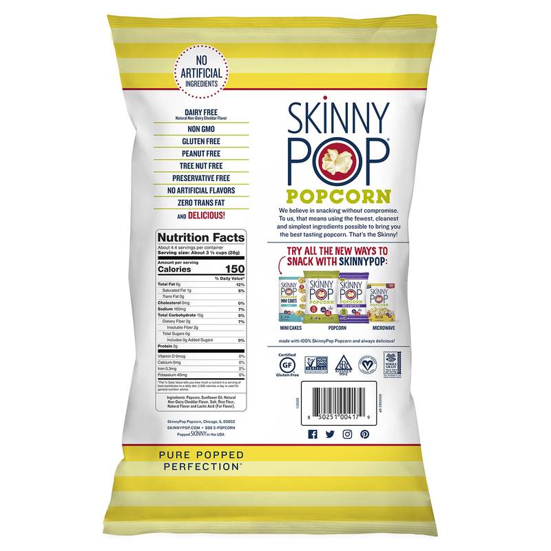 Skinny Pop White Cheddar Popcorn 4.4oz