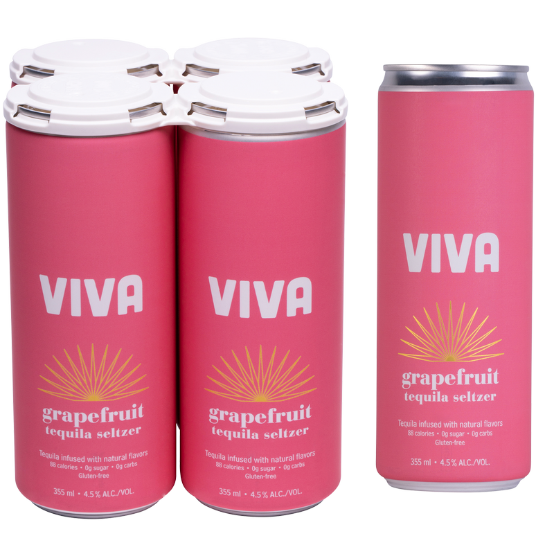 Viva Tequila Seltzer Grapefruit 4pk 355ml Can 4.5% ABV