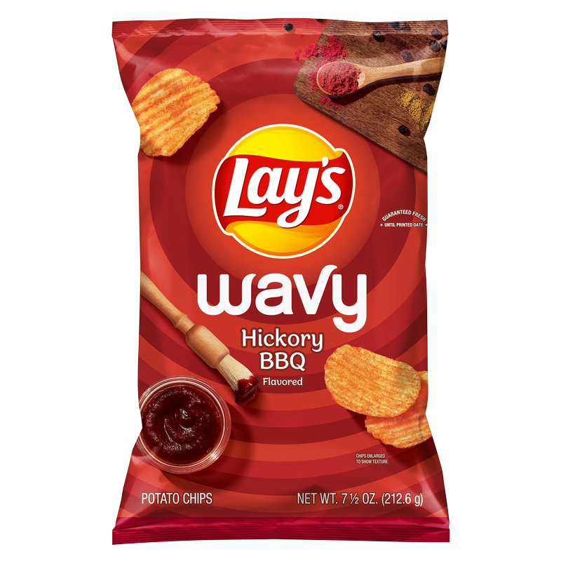 Lay's Wavy Hickory BBQ Potato Chips 7.5oz