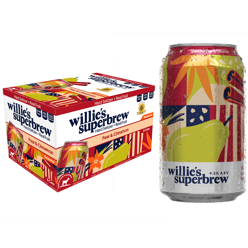 Willie's Superbrew Pear & Cinnamon Hard Seltzer 6pk 12oz Can 4.5% ABV