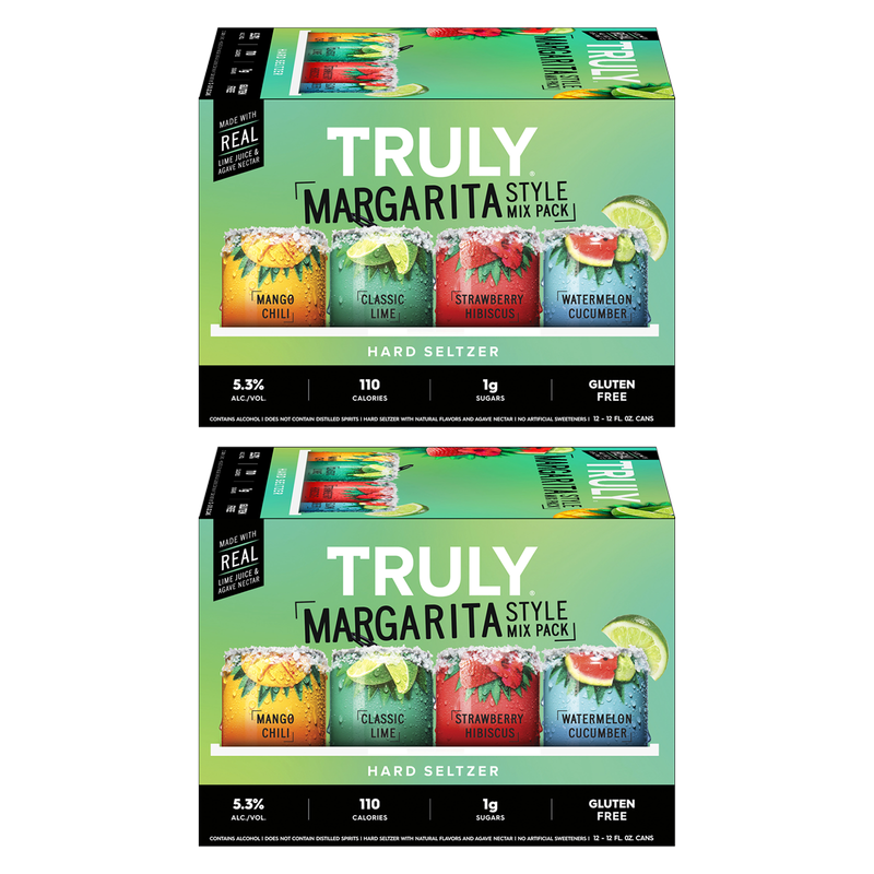 2 FOR BUNDLE TRULY Margarita Style Variety 12pk 12oz Can 5.3% ABV