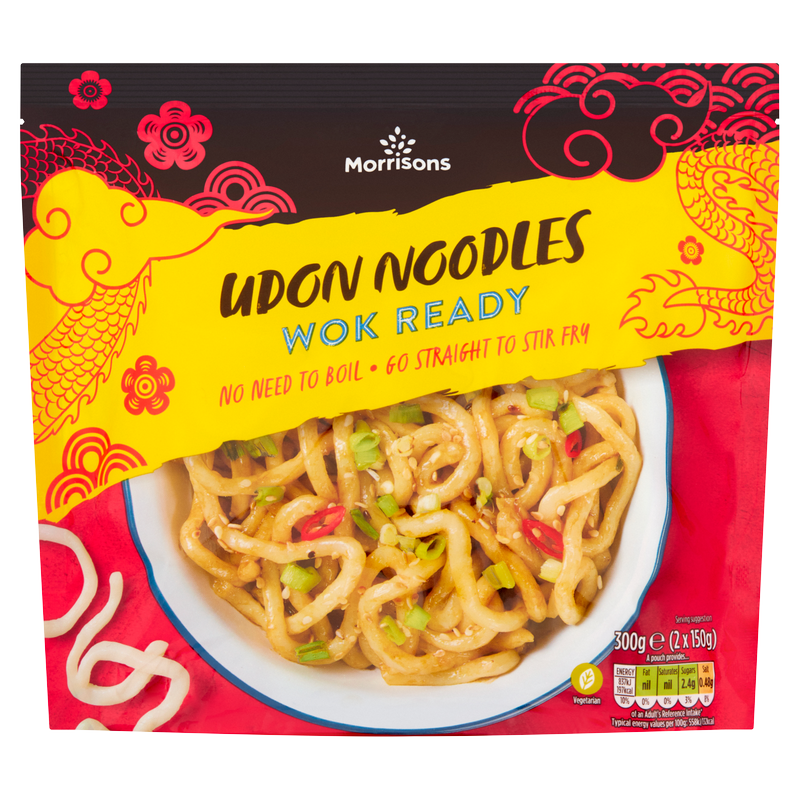Morrisons Straight To Wok Udon Noodles, 2 x 150g