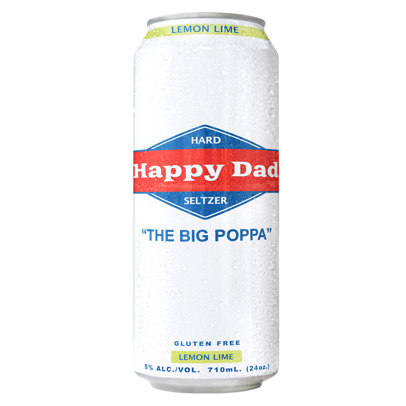 Happy Dad Hard Seltzer Big Poppa Lemon Lime Single 24oz Can 5% ABV