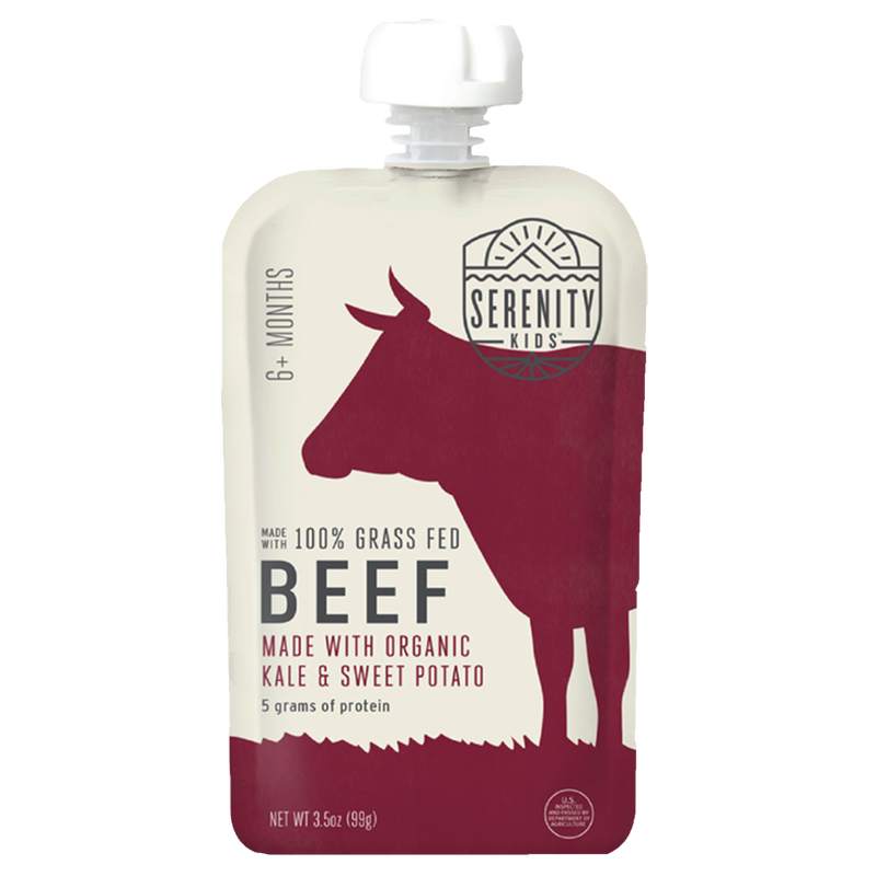 Serenity Kids Grass Fed Beef with Organic Kale and Sweet Potato Pouch