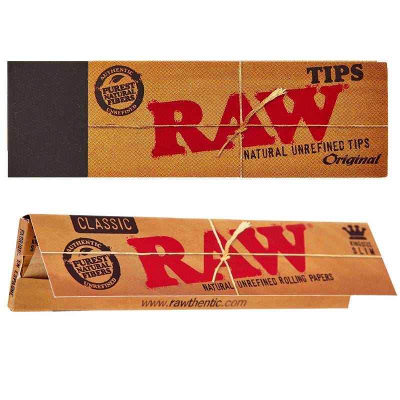 Raw King Size Rolling Papers 32ct & Tips 50ct