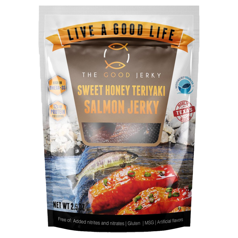 The Good Jerky Sweet Honey Teriyaki Salmon Jerky 2.5oz