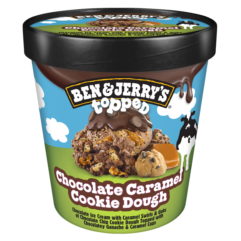 Ben & Jerry's Topped Chocolate Caramel Cookie Dough Ice Cream 15.2oz