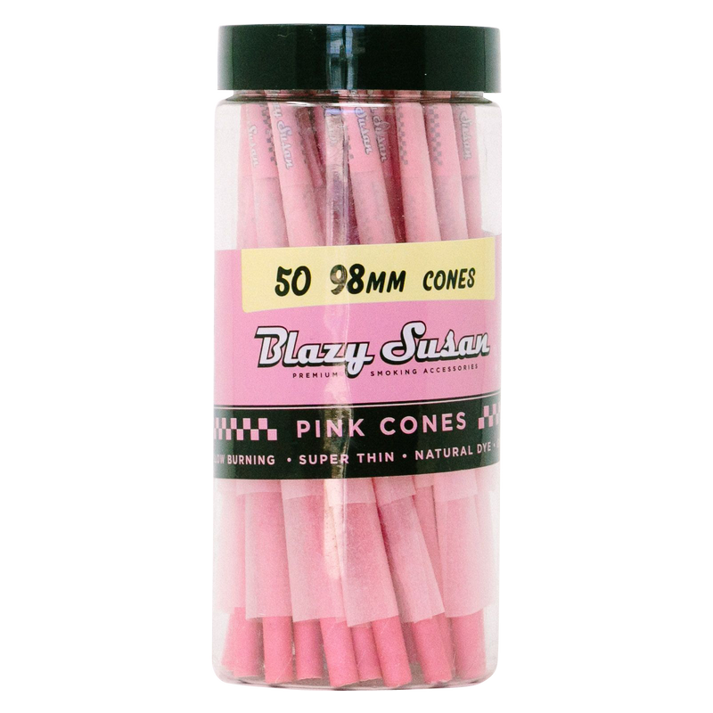 Blazy Susan 50ct 98MM Pink Pre Rolled Cones