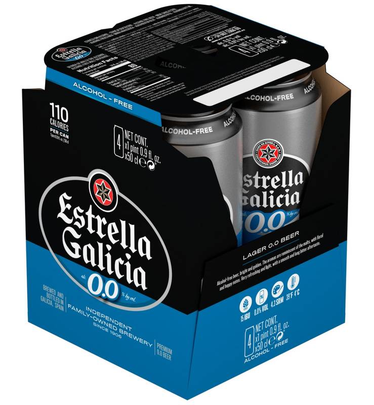 Estrella Galicia 0.0 Non-Alcoholic (4PKC 16.9 OZ)
