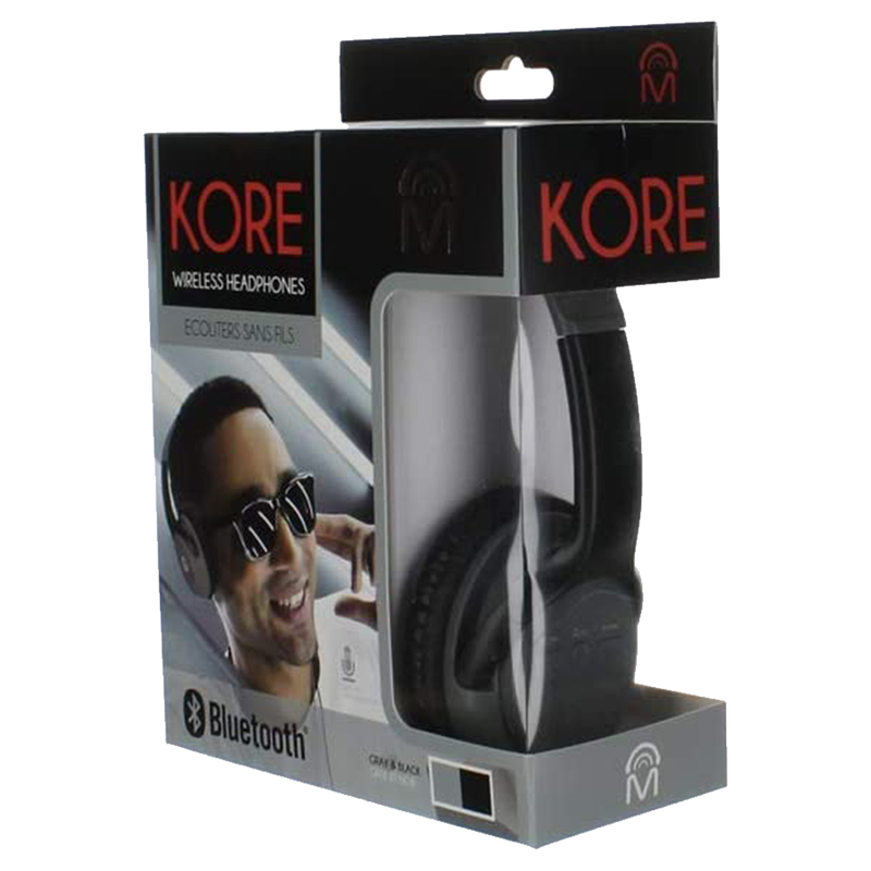 Mental Beats Kore Bluetooth Headphones Black & Grey