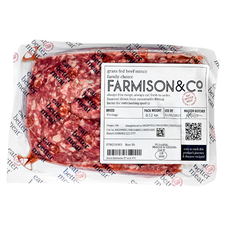 Farmison & Co Grass Fed Beef Mince, 500g Meat & Fish fast delivery by