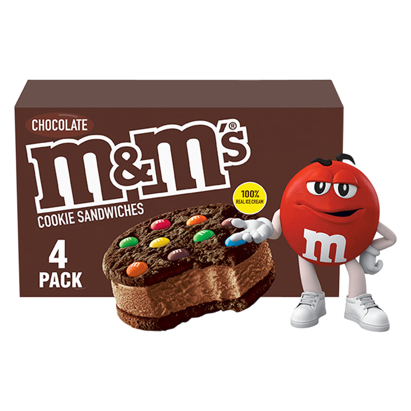 M&M's Chocolate Ice Cream Cookie Sandwiches 4ct