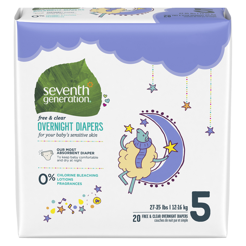 Seventh Generation Overnight Diapers Stage 5 20ct