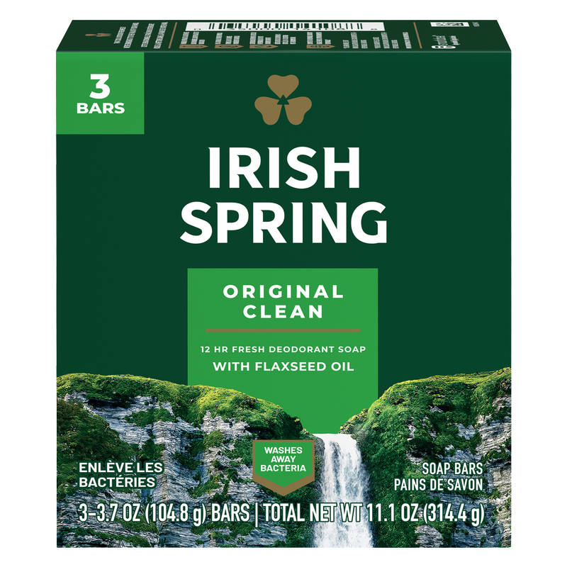 Irish Spring Original Deodorant Soap Bars 3pk 3.7oz