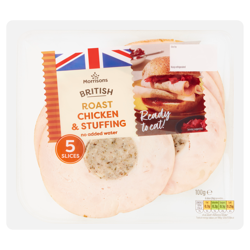 Morrisons British Roast Chicken & Stuffing Slices 5pk, 100g