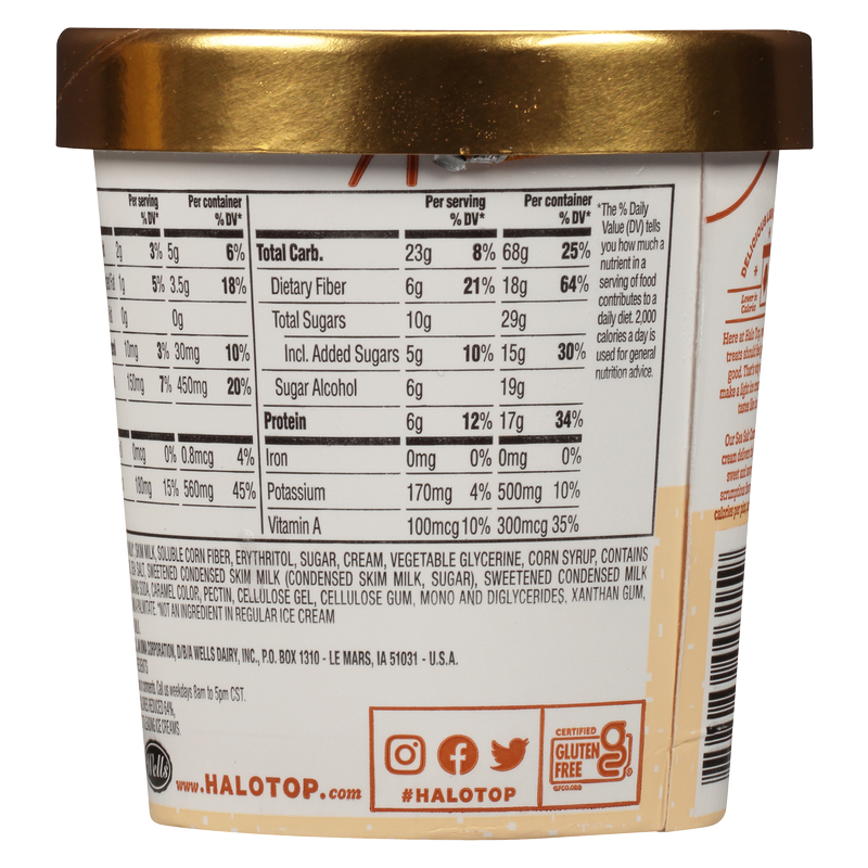Halo Top Sea Salt Caramel Ice Cream Pint Ice Cream fast delivery by App or Online