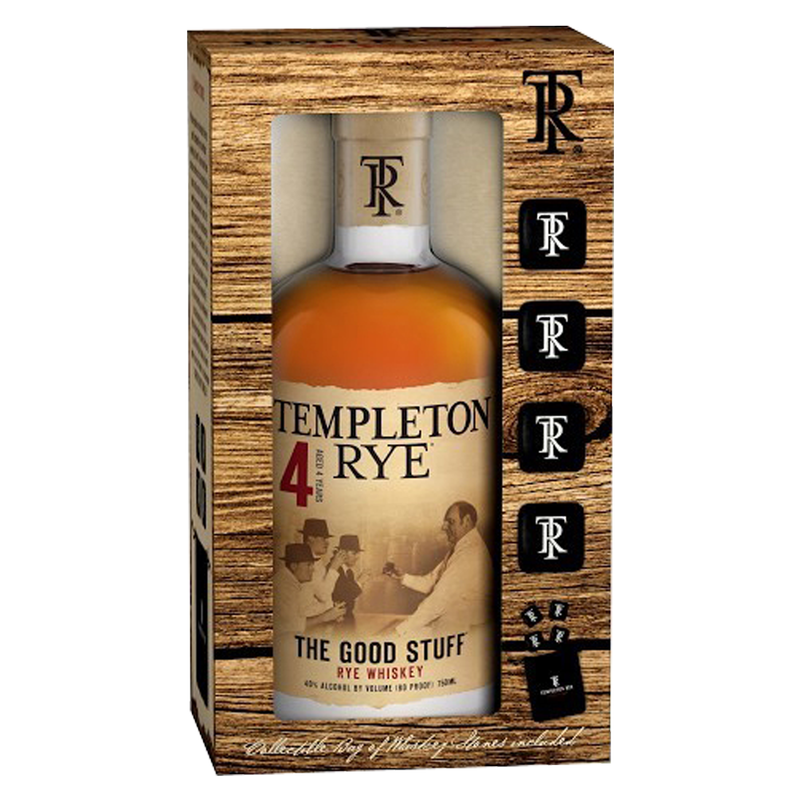 Templeton Rye Whiskey 4 Yr Gift Pack 750ml