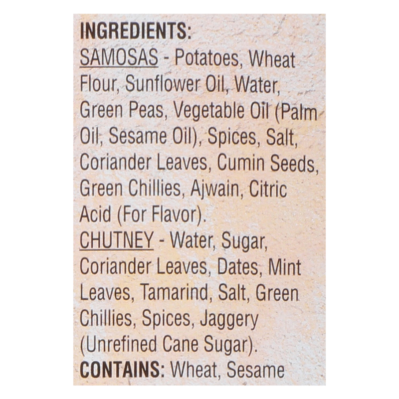 Deep Indian Kitchen Potato & Pea Samosas with Chutney 12 oz. Quick