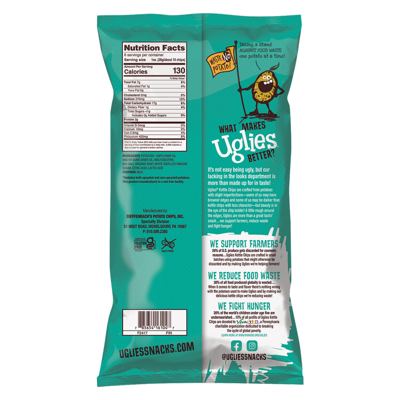 Uglies Salt & Vinegar Kettle Cooked Potato Chips 6oz Snacks fast delivery by App or Online