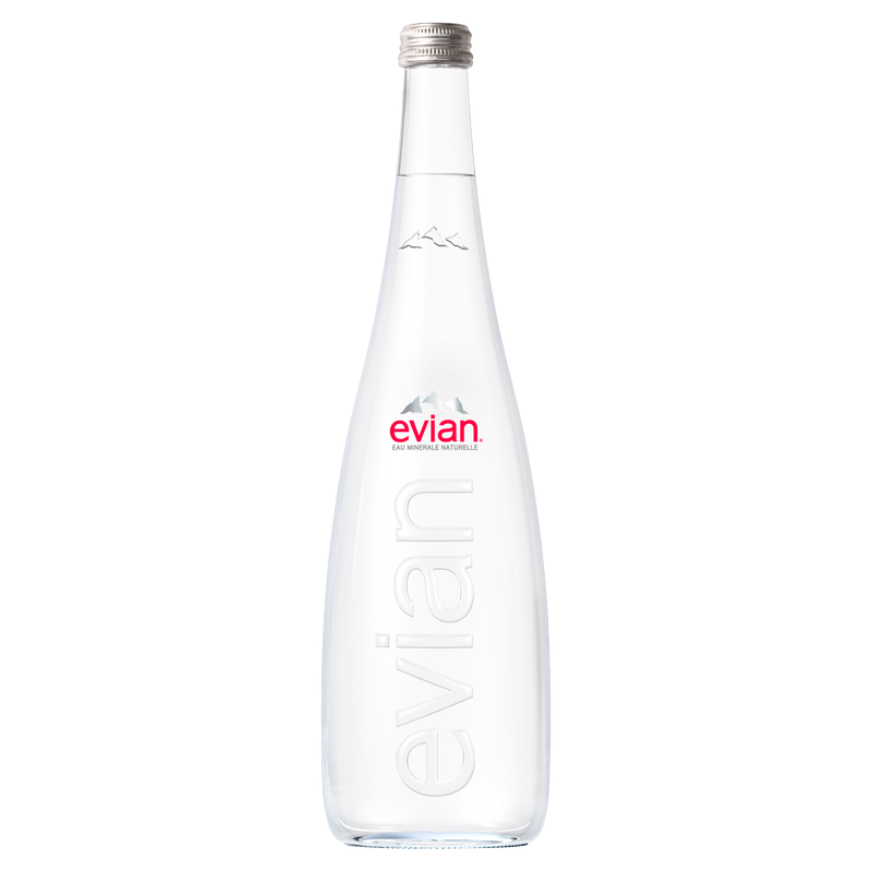 Evian Still Water Glass Bottle, 750ml