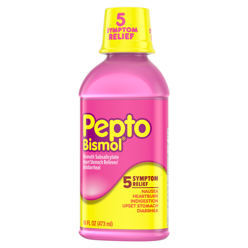 Pepto Bismol 5 Symptoms Digestive Relief Original Liquid 16 oz