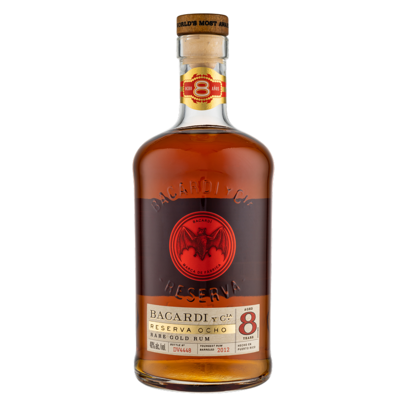 Bacardi Rum Gold Reserva Ocho 750 Ml Alcohol fast delivery by App or