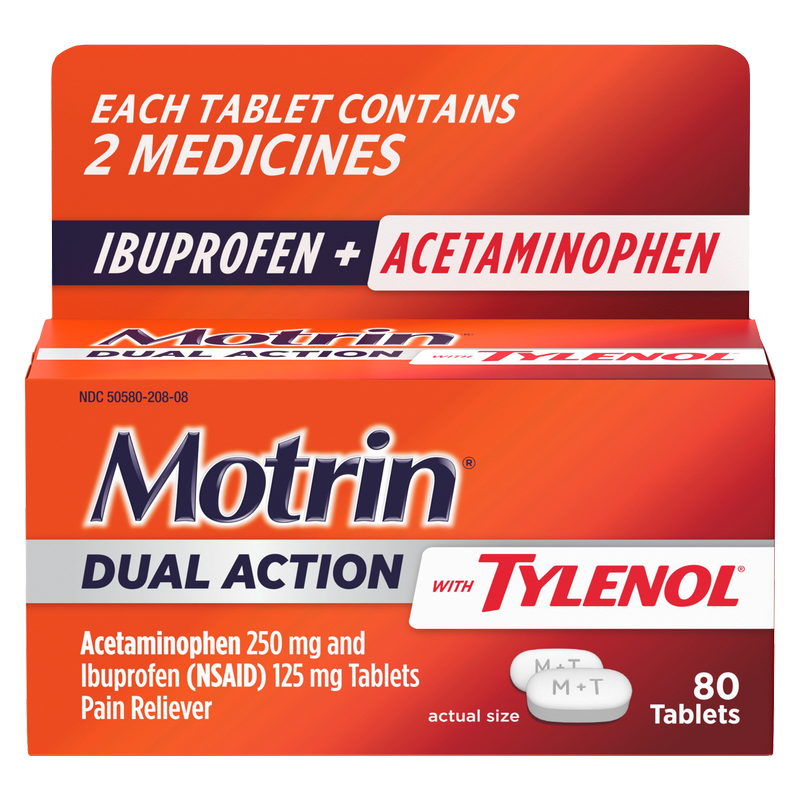 Motrin Dual Action Tablets with Tylenol 80 ct