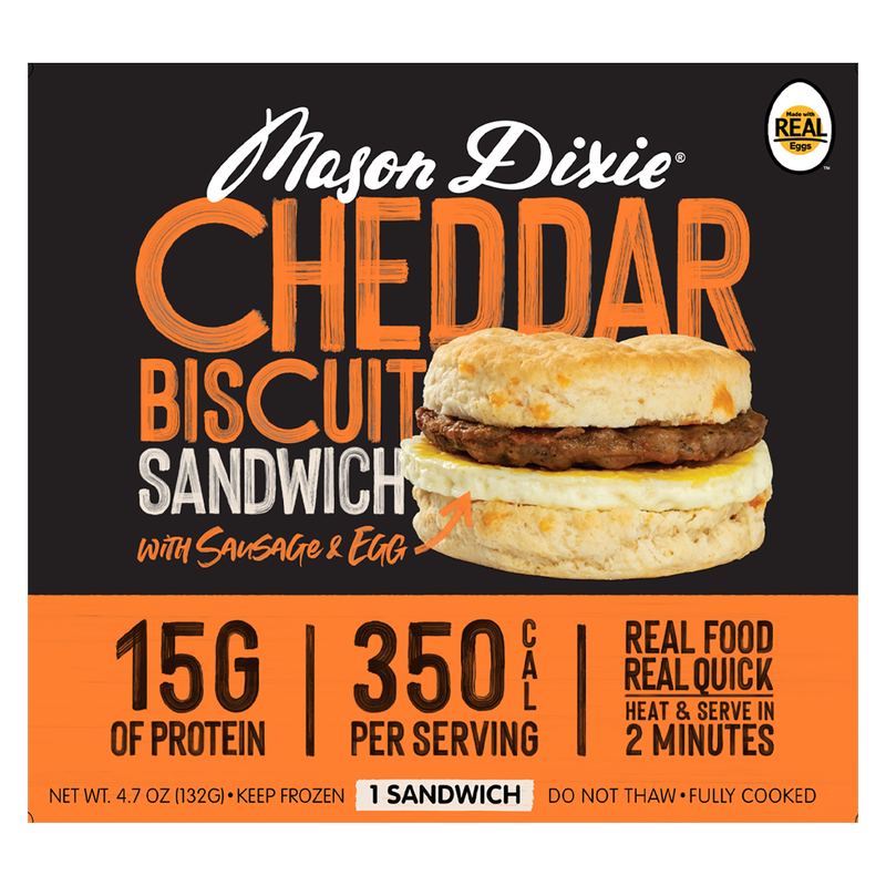 Mason Dixie Foods Single-Serve Cheddar Breakfast Sandwich, 1 ct 