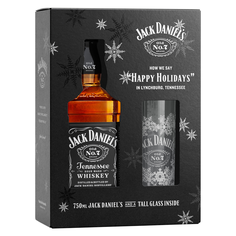 Jack Daniels Black Tennessee Whiskey Gift Set 750ml (80 Proof)