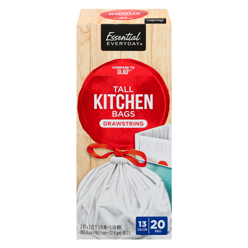 Essential Everyday Tall Kitchen Drawstring Bags 20ct