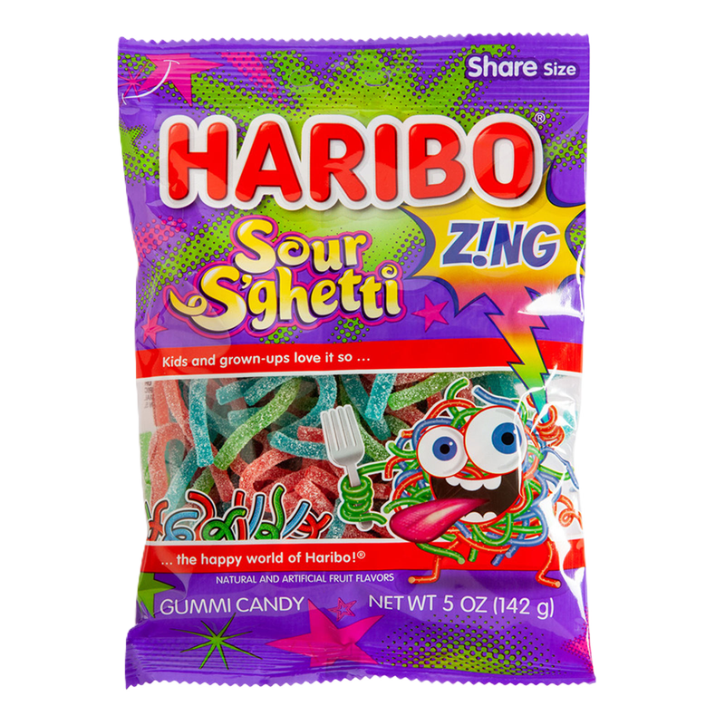 Haribo Sour S'ghetti Gummi Candy 5oz