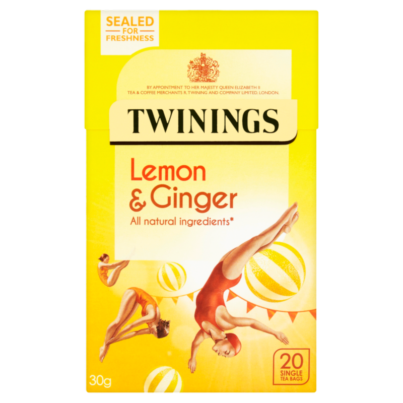 Twinings Lemon & Ginger Tea Bags, 20pcs