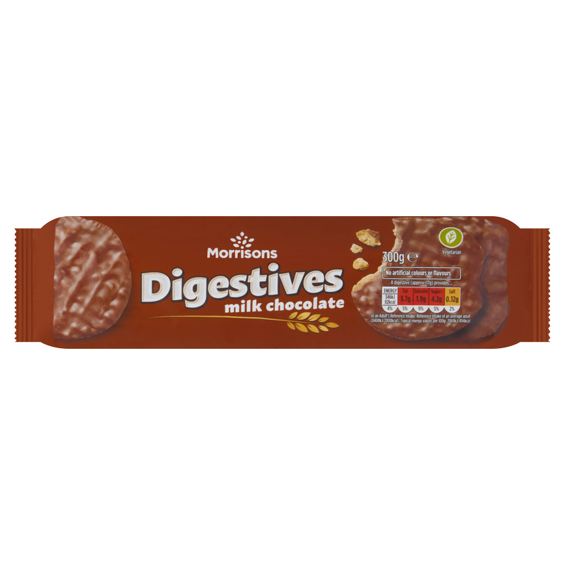 Morrisons Digestives Milk Chocolate, 300g