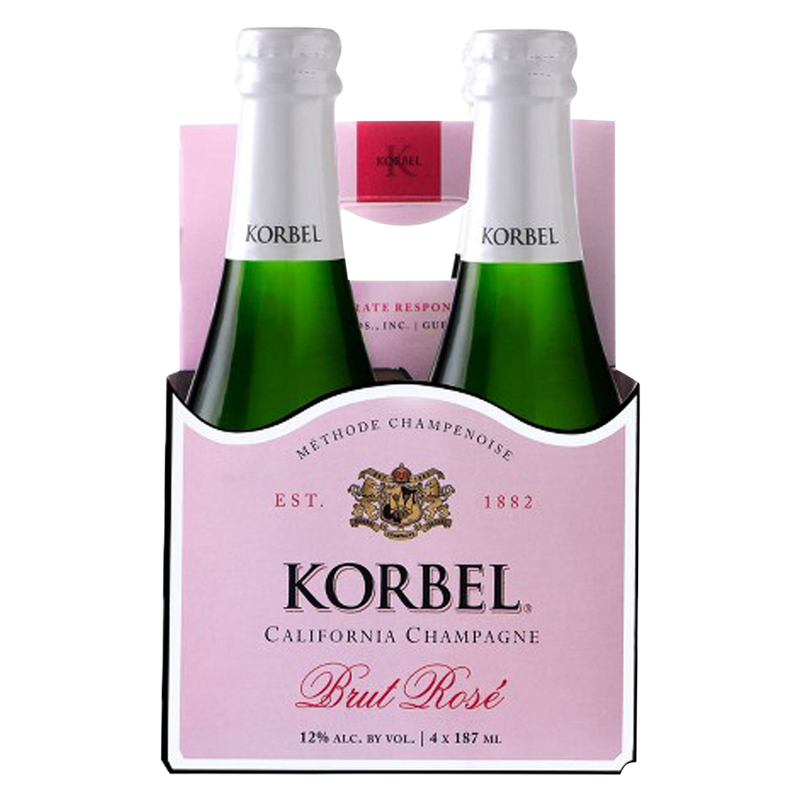 Korbel Brut Rose 4pk 187ml Btl Alcohol fast delivery by App or Online