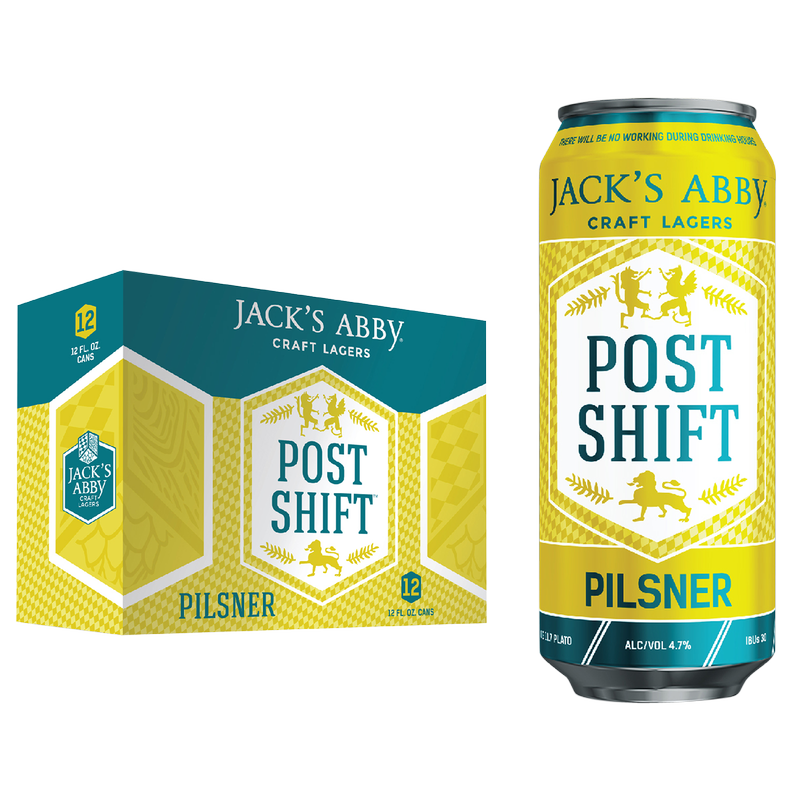 Jack's Abby Post Shift Pilsner 12pk 12oz Can 4.7% ABV